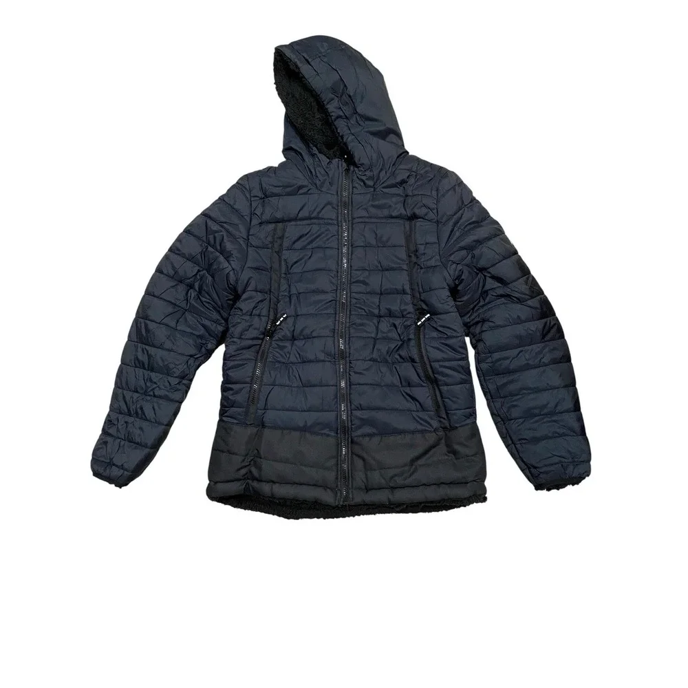 London Fog - Kids Reversible Puffer Jacket (L 14-16) - Hooded‎ Winter Coat